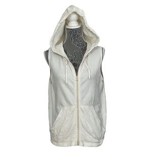 Eileen Fisher women’s Size‎ Small cotton zip up hoodie vest. Front pockets. EUC